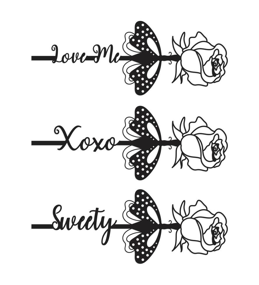 Laser Cut Valentine Rose gift design vector