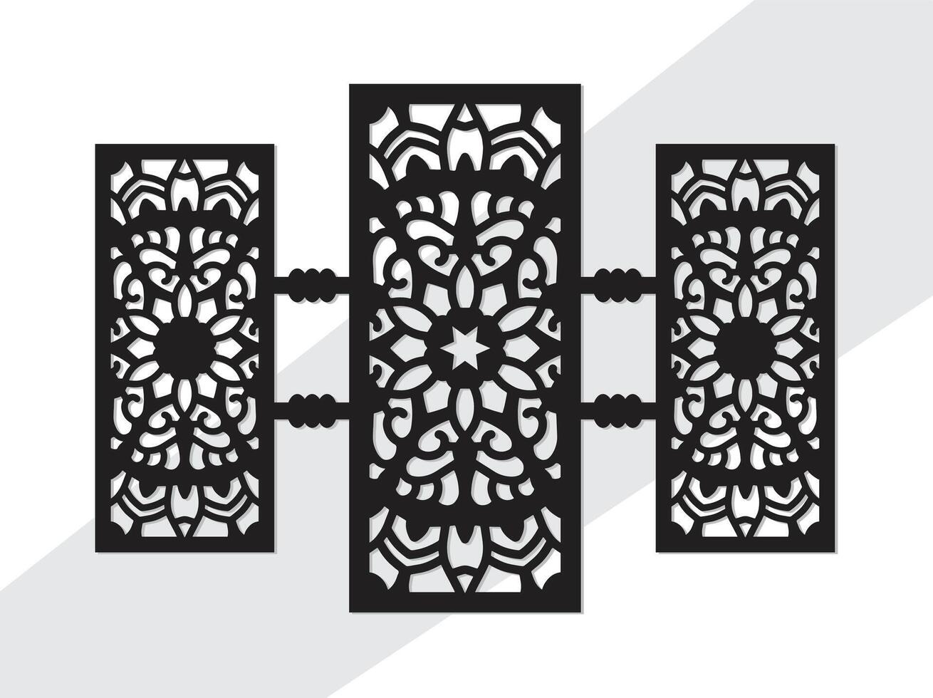 Laser Cut Wall art Mandala Panels Wall Decor vector