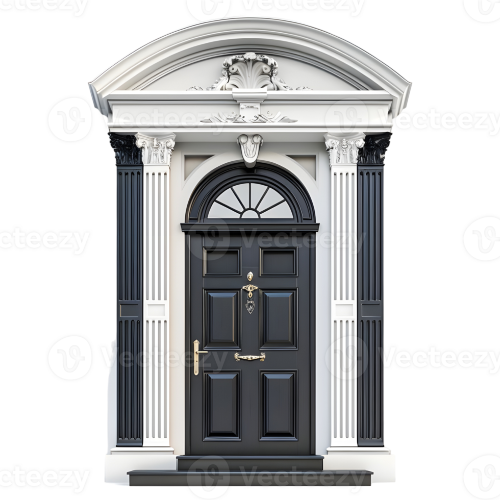 AI generated 3D Rendering of a House Front Door on Transparent Background - Ai Generated png