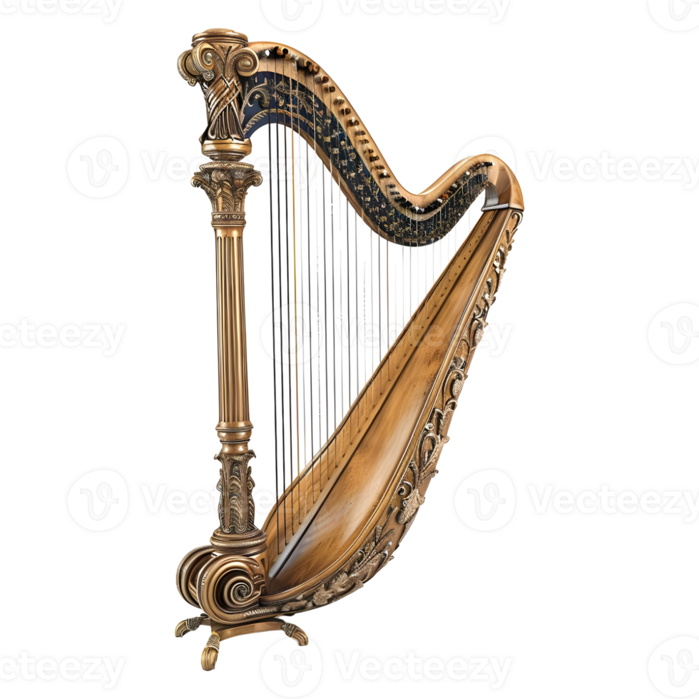 AI generated 3D Rendering of a Chromatic Harp on Transparent Background - Ai Generated png