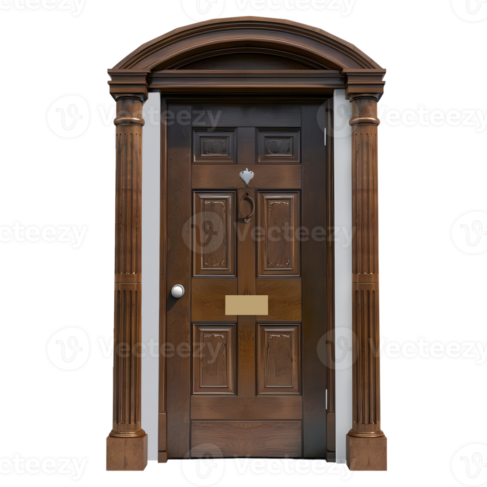 AI generated 3D Rendering of a House Front Door on Transparent Background - Ai Generated png