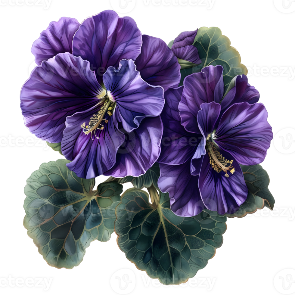 AI generated 3D Rendering of a Violet Pansy Flower on Transparent Background - Ai Generated png