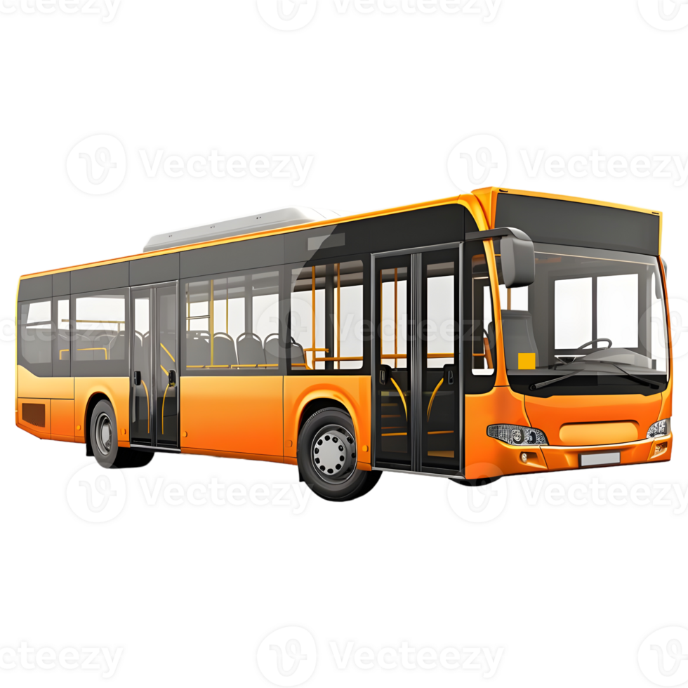 AI generated 3D Rendering of a City Bus on Transparent Background - Ai Generated png