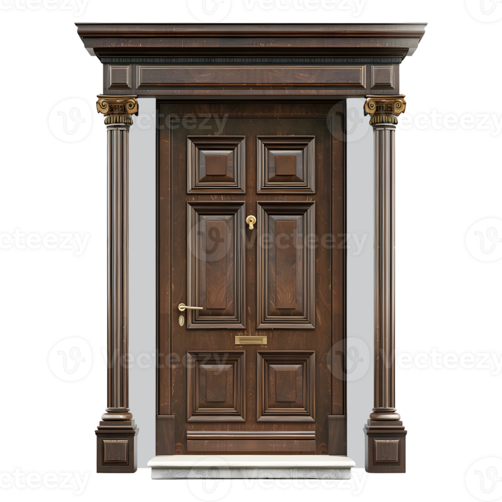 AI generated 3D Rendering of a House Front Door on Transparent Background - Ai Generated png