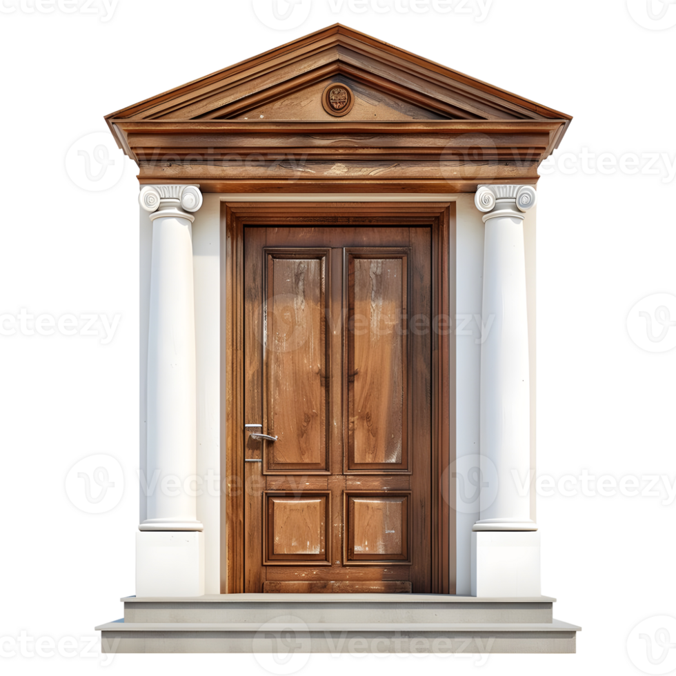 AI generated 3D Rendering of a House Front Door on Transparent Background - Ai Generated png