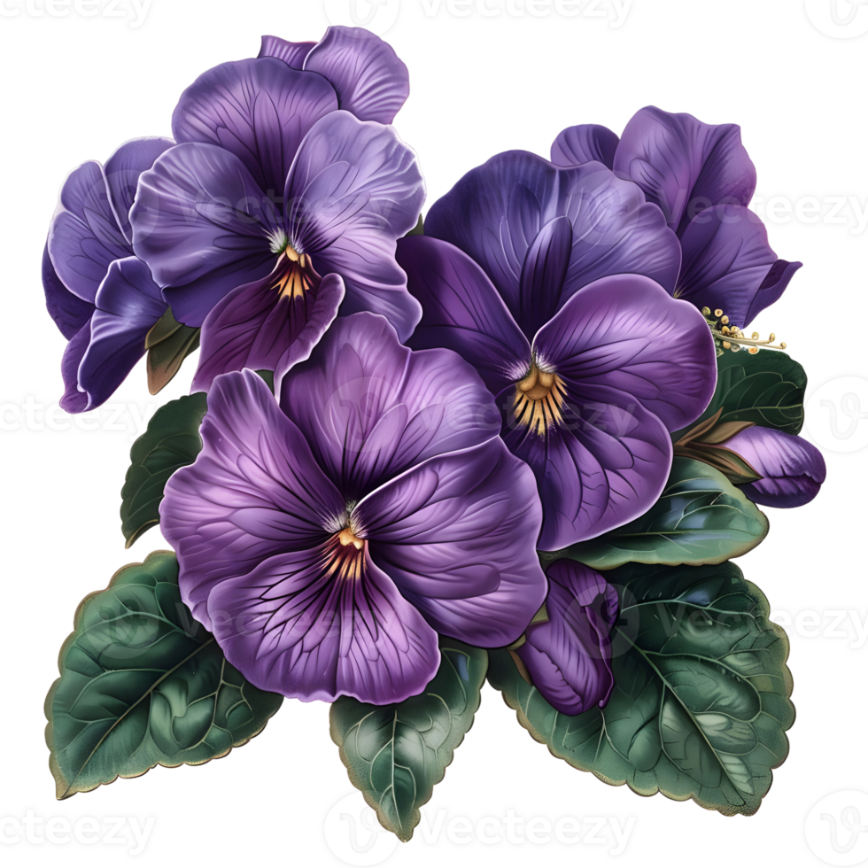 AI generated 3D Rendering of a Violet Pansy Flower on Transparent Background - Ai Generated png