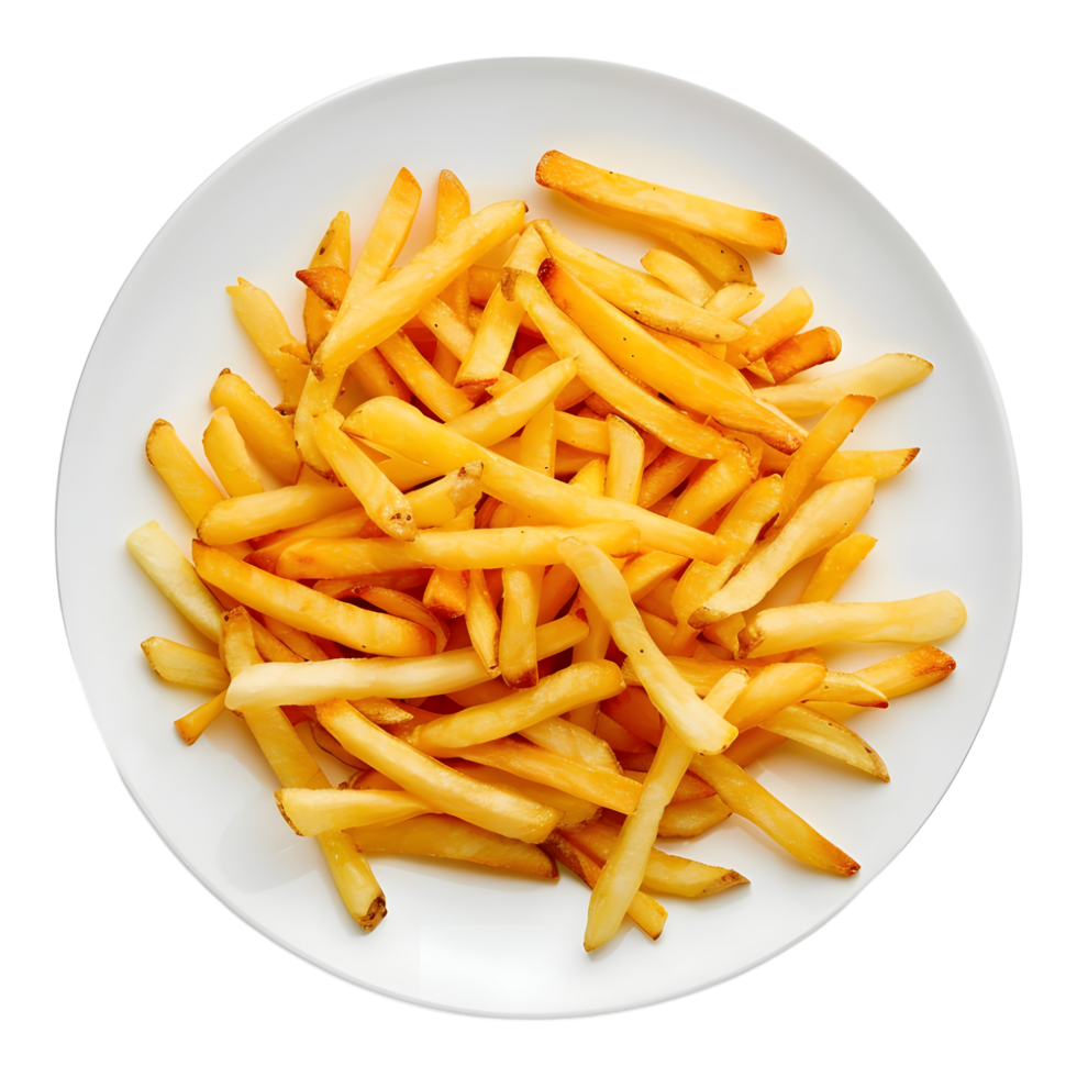 AI generated 3D Rendering of a Fries in a Plate on Transparent Background - Ai Generated png
