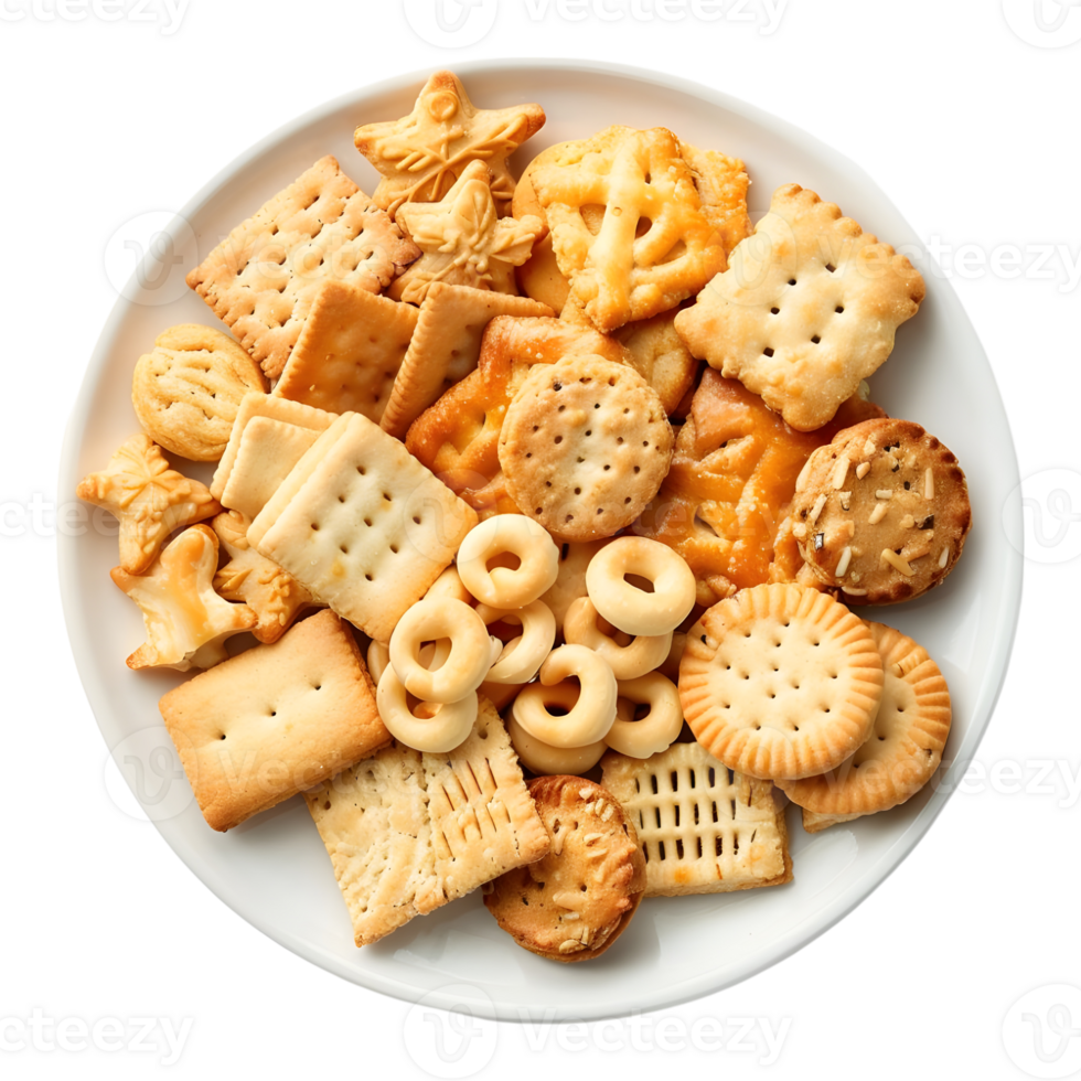 AI generated 3D Rendering of a Different Biscuits in a Plate on Transparent Background - Ai Generated png
