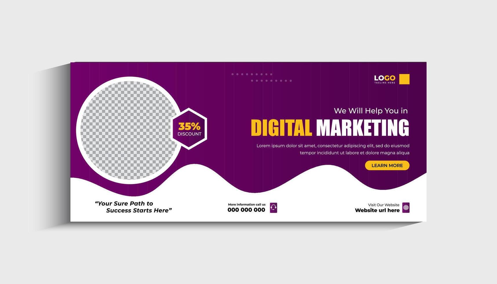 portada de redes sociales de agencia de marketing digital y plantilla de banner web vector