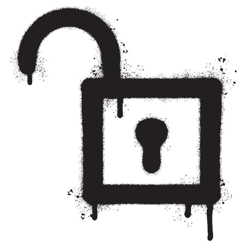 Spray Painted Graffiti padlock icon Sprayed isolated with a white background. vector