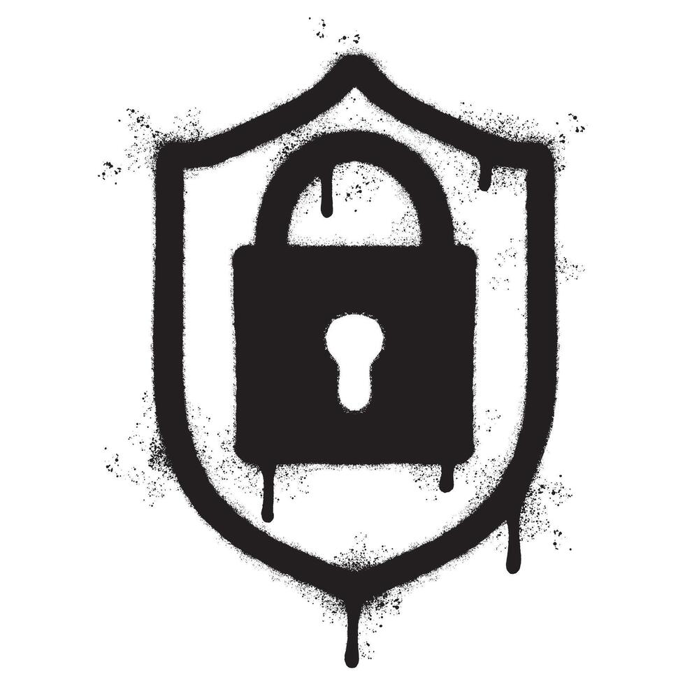 Spray Painted Graffiti padlock icon Sprayed isolated with a white background. vector