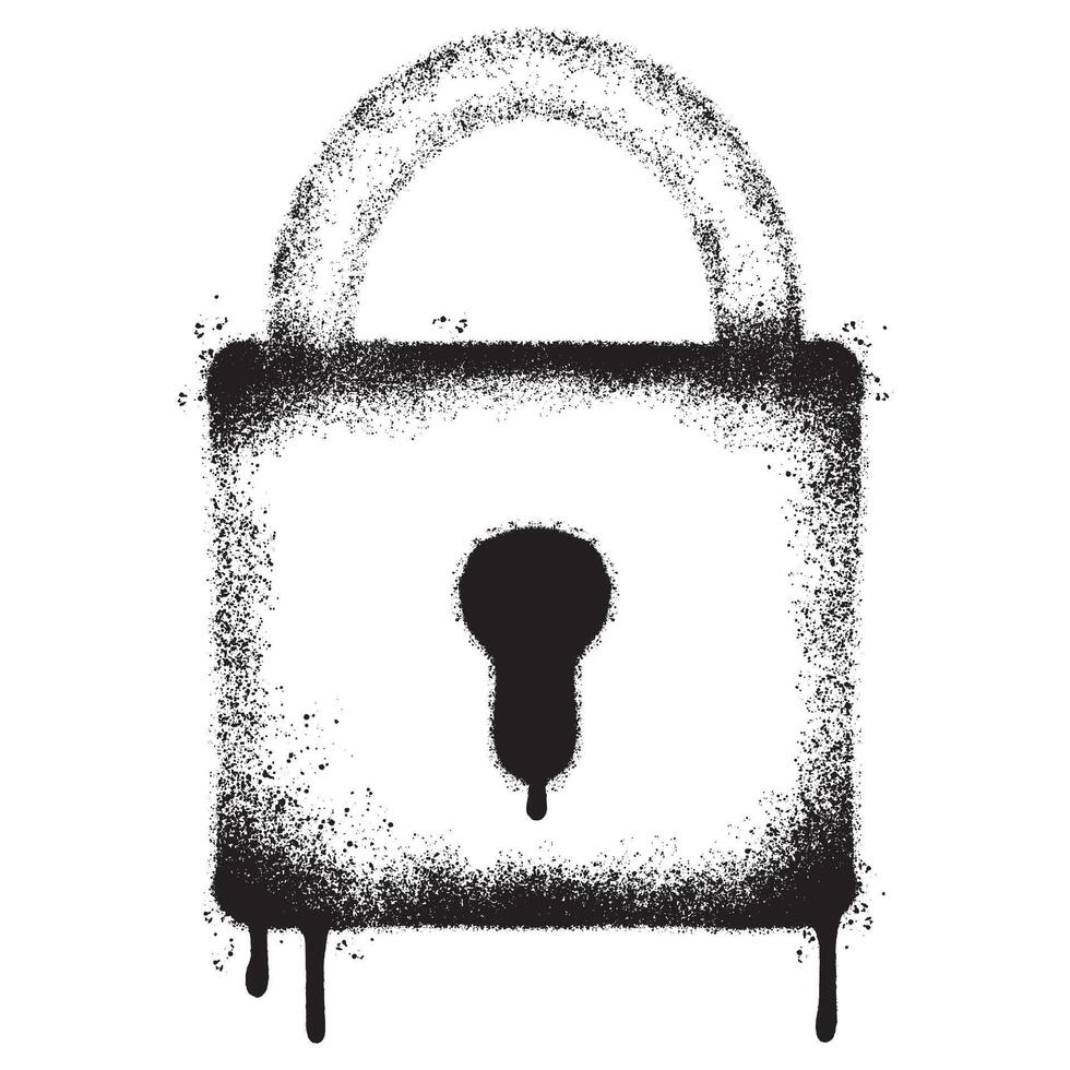 Spray Painted Graffiti padlock icon Sprayed isolated with a white background. vector