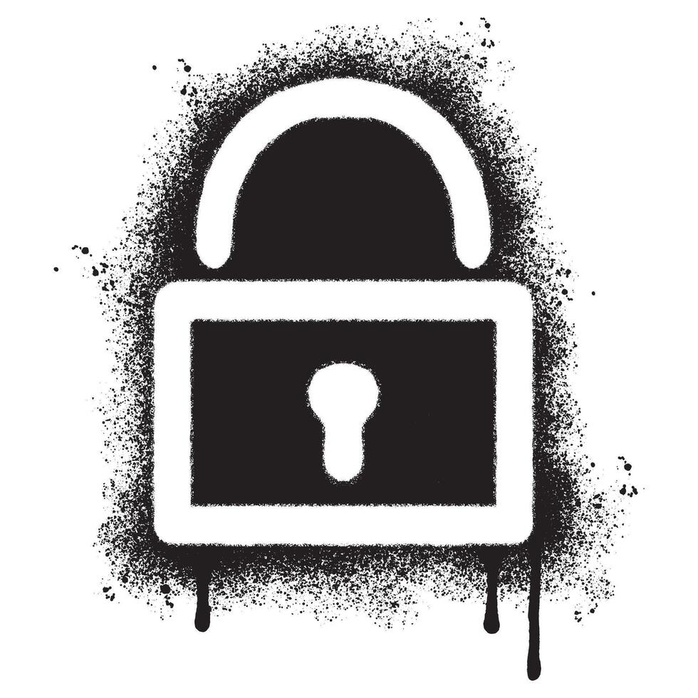 Spray Painted Graffiti padlock icon Sprayed isolated with a white background. vector
