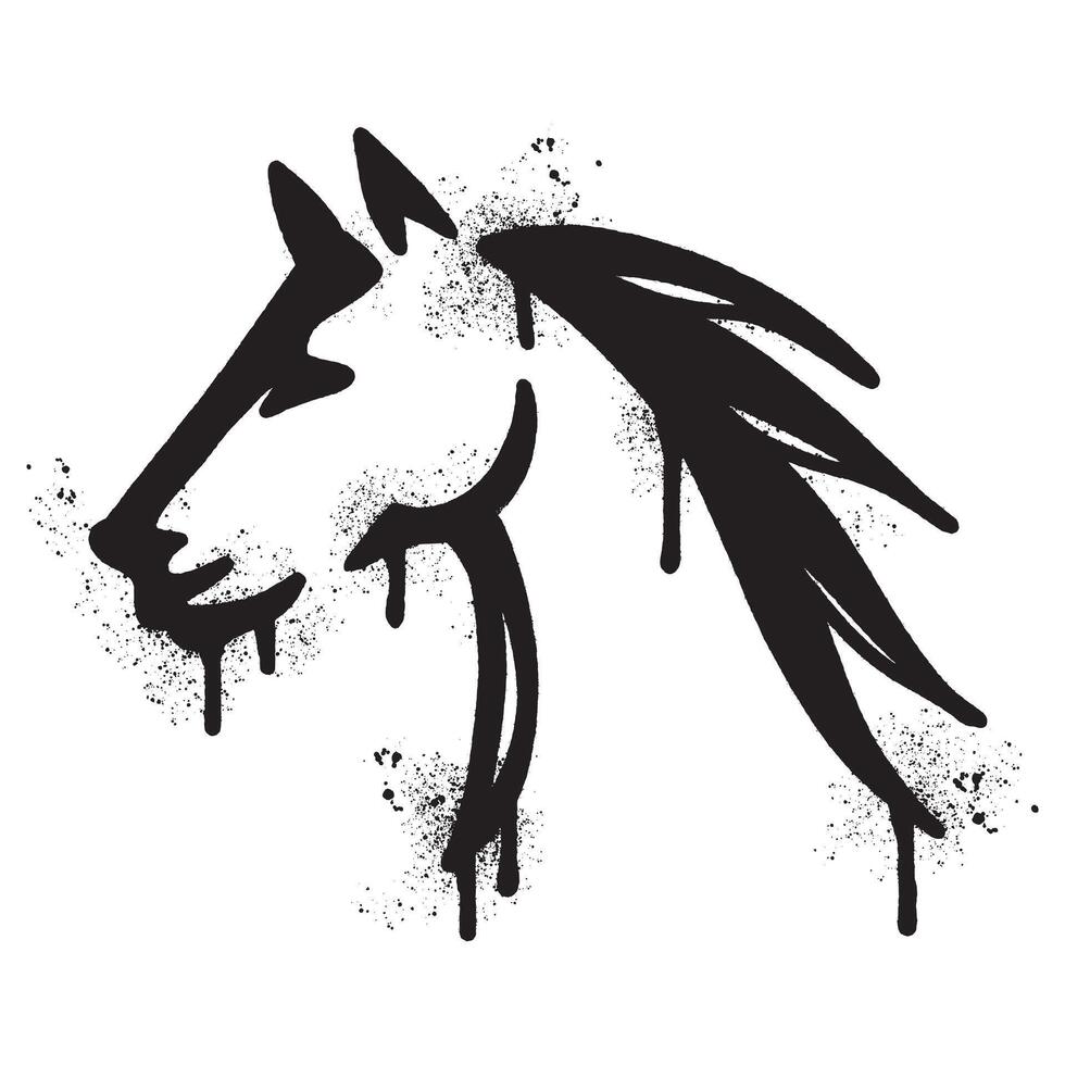 rociar pintado pintada caballo icono rociado aislado con un blanco antecedentes. vector