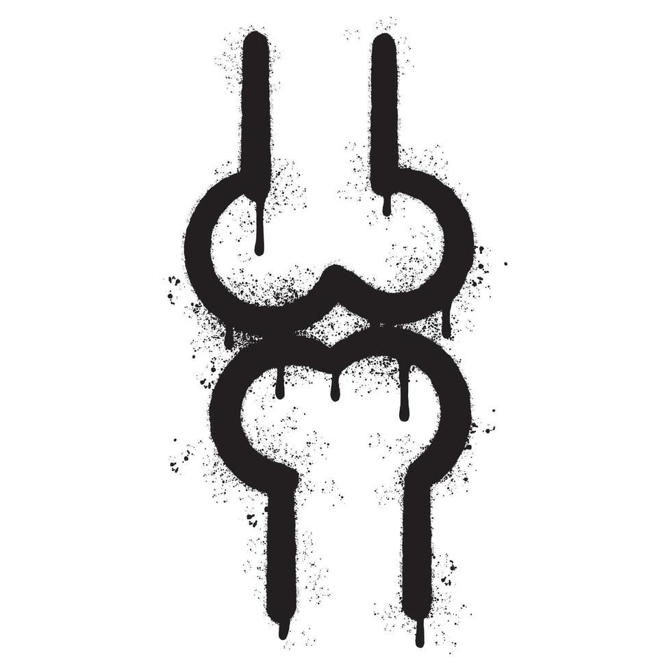 Spray Painted Graffiti bone icon Sprayed isolated with a white background. vector