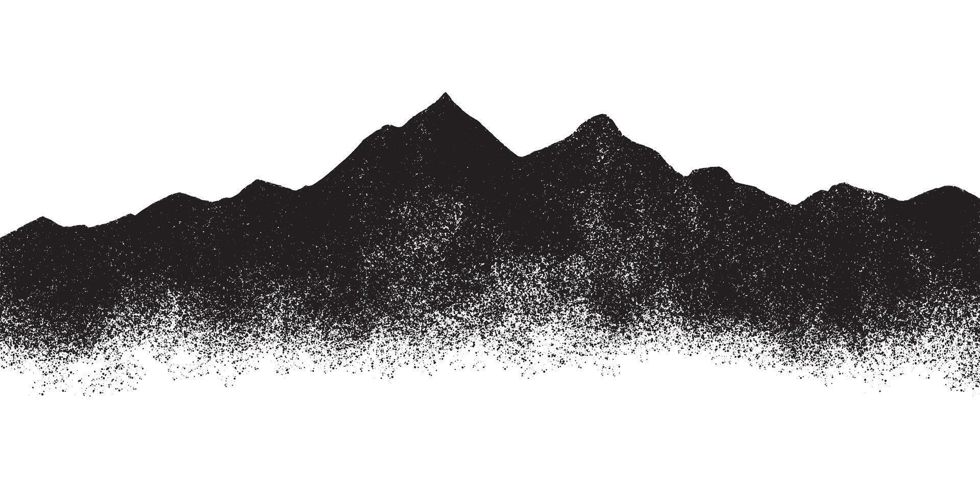 Spray Painted Graffiti mountain icon Sprayed isolated with a white background. graffiti volcano with over spray in black over white. vector