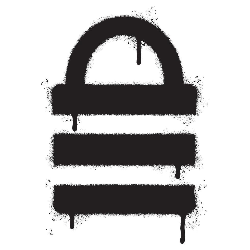 Spray Painted Graffiti padlock icon Sprayed isolated with a white background. vector