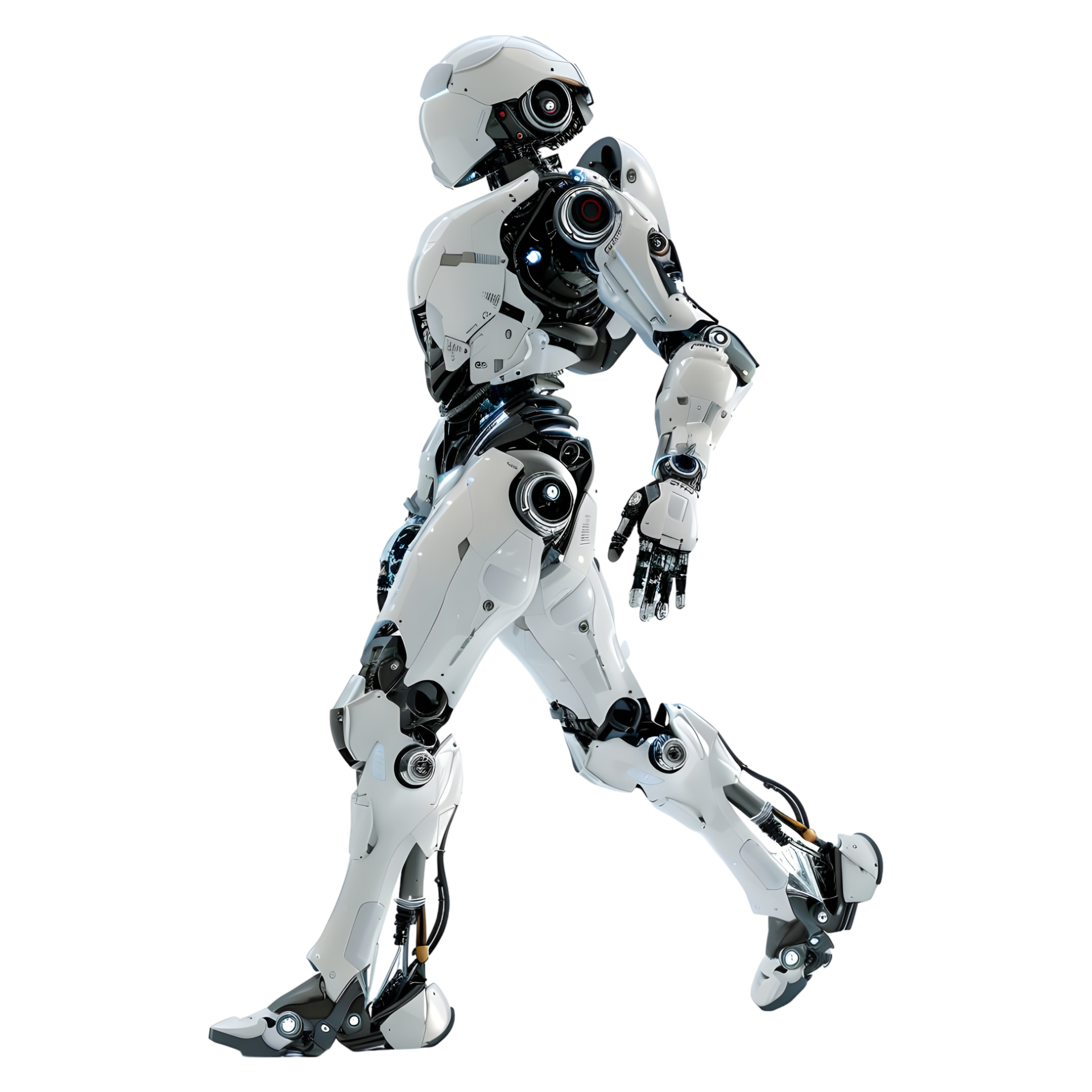 Ai Generated 3d Rendering Of A Walking Humanoid Robot On Transparent Ai Generated 3d Rendering Of A Walking Humanoid Robot On Transparent