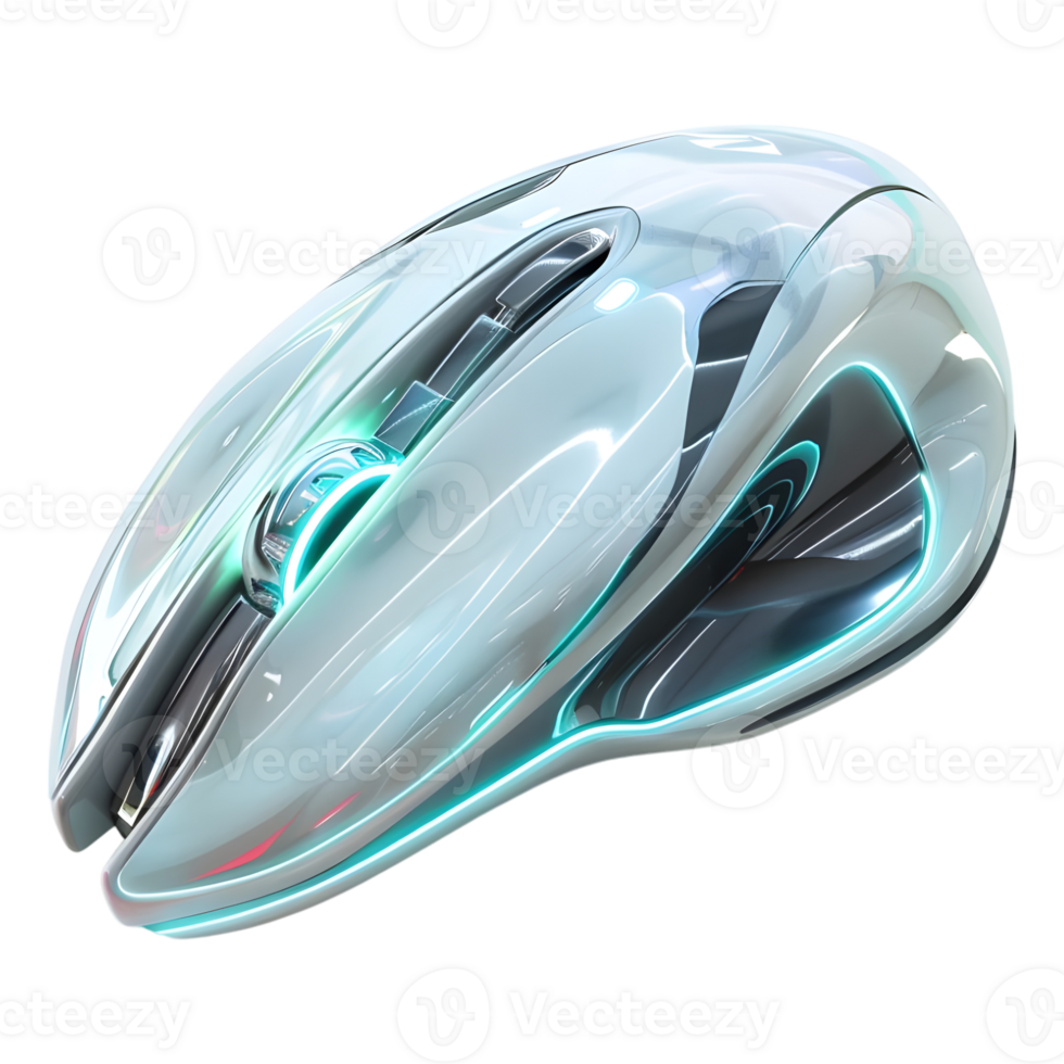 AI generated 3D Rendering of a Futuristic Computer Mouse on Transparent Background - Ai Generated png