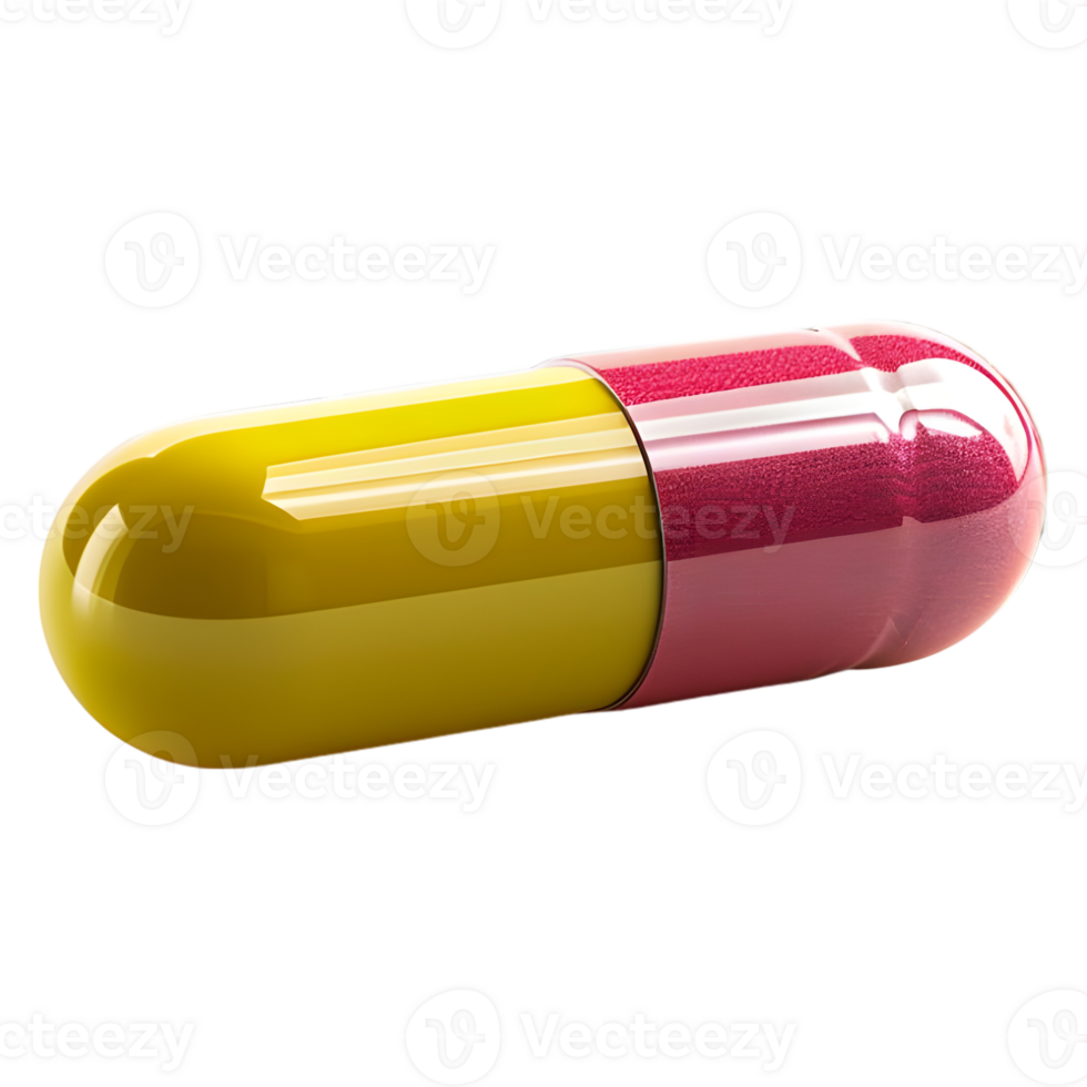 AI generated 3D Rendering of a Medicine Capsule or Pill on Transparent Background - Ai Generated png