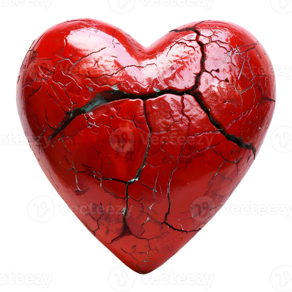 AI generated 3D Rendering of a Red Love Heart on Transparent Background - Ai Generated png