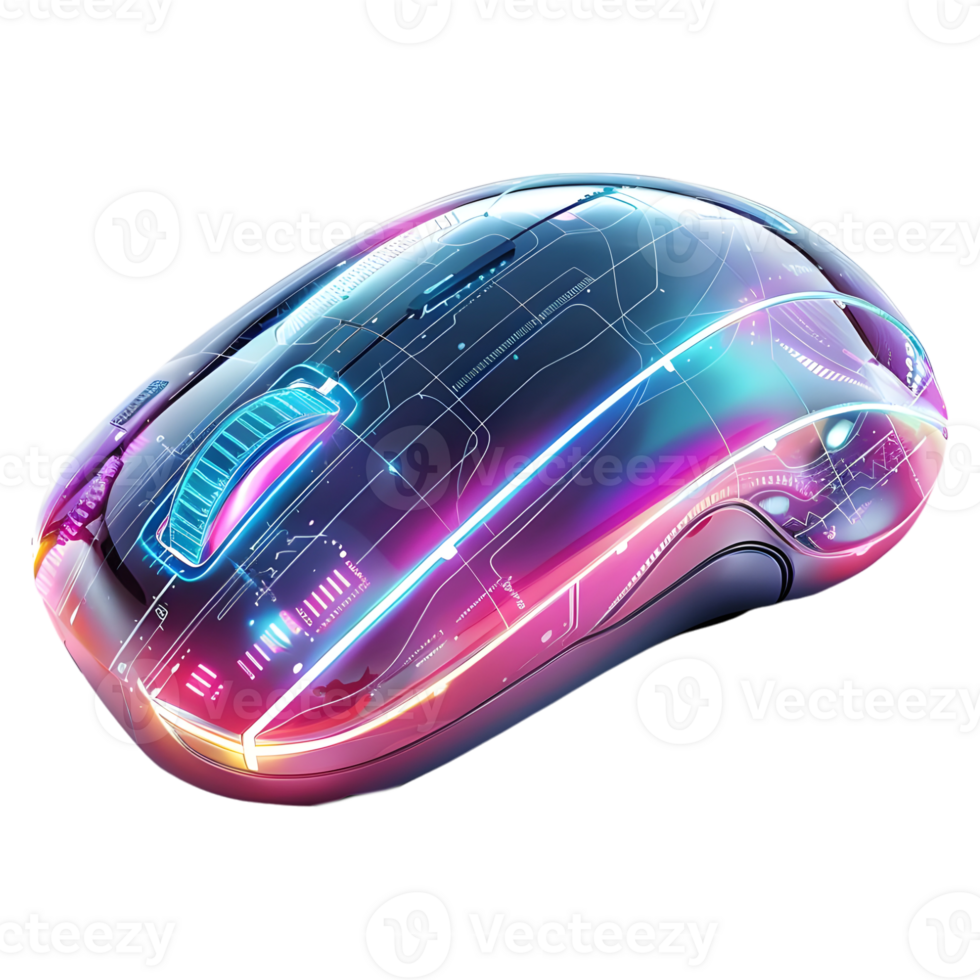 AI generated 3D Rendering of a Futuristic Computer Mouse on Transparent Background - Ai Generated png