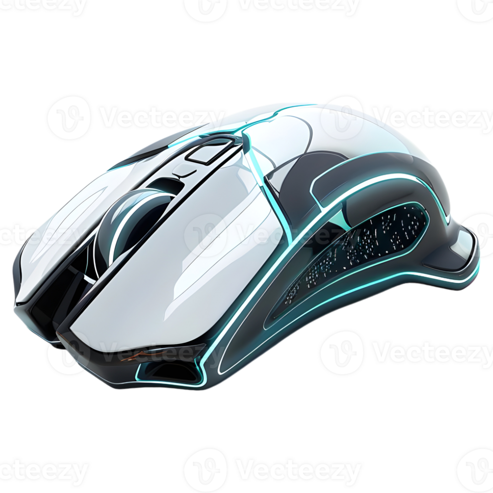 AI generated 3D Rendering of a Futuristic Computer Mouse on Transparent Background - Ai Generated png
