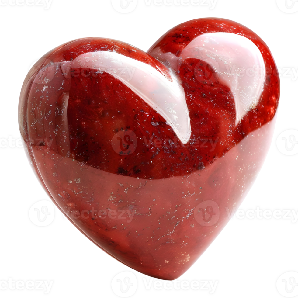 AI generated 3D Rendering of a Red Love Heart on Transparent Background - Ai Generated png