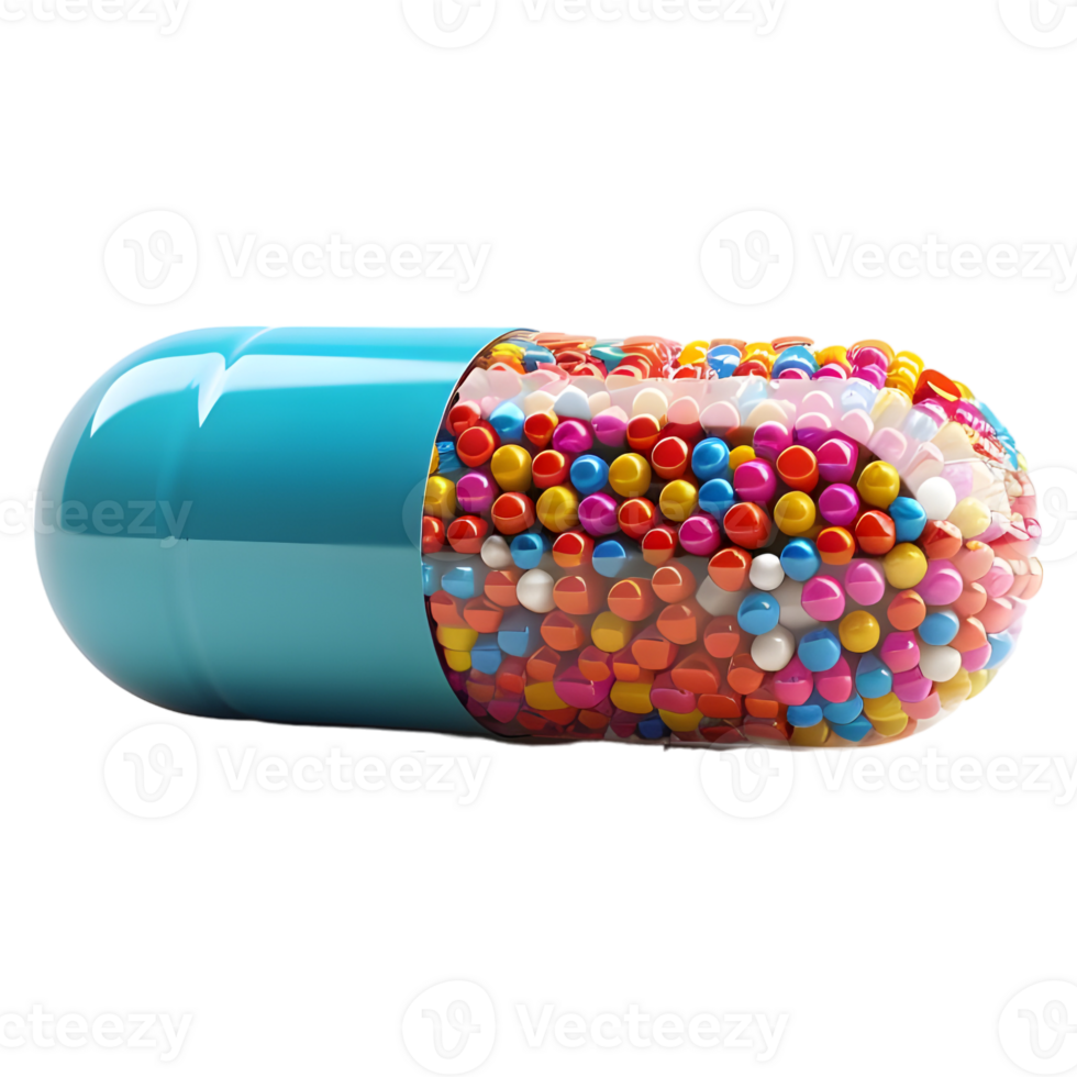 AI generated 3D Rendering of a Medicine Capsule or Pill on Transparent Background - Ai Generated png