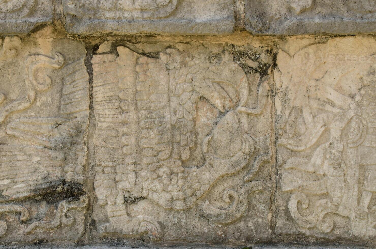 Detail of the Jaguars and Eagles platform at Chichen Itza, Wonder of the World photo