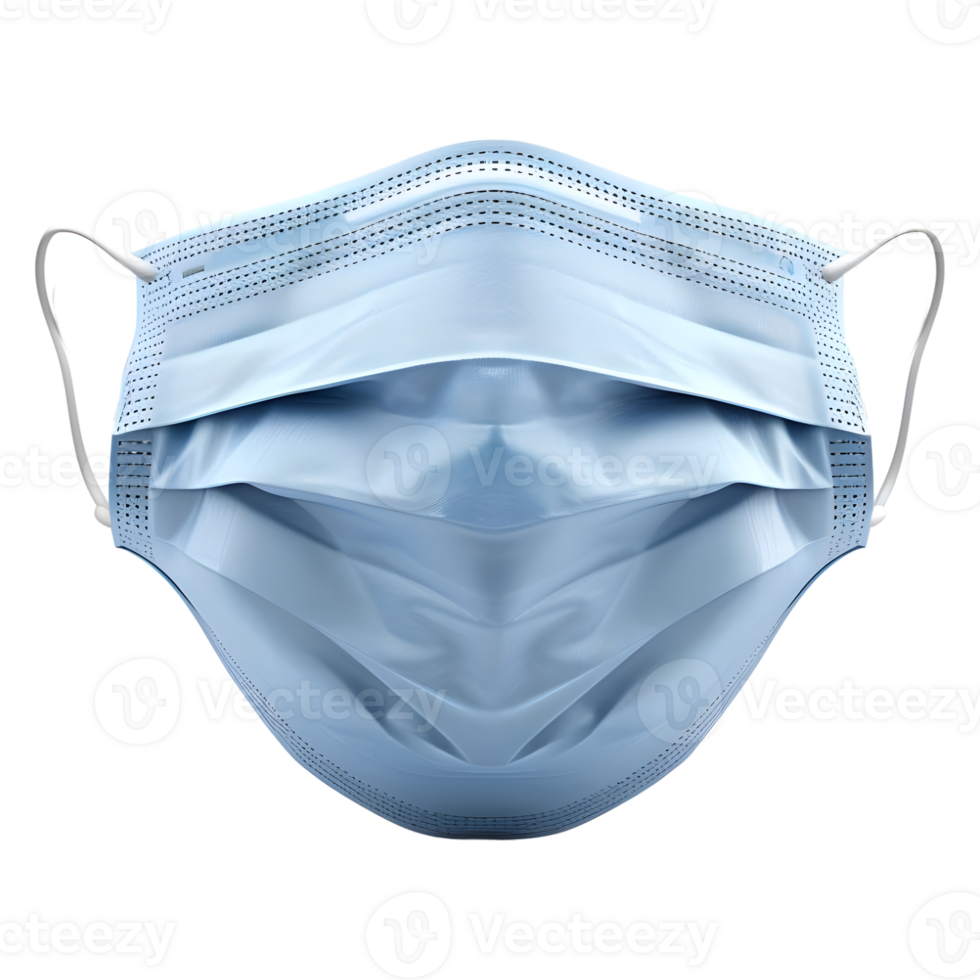 AI generated 3D Rendering of a Surgical Face Mask on Transparent Background - Ai Generated png