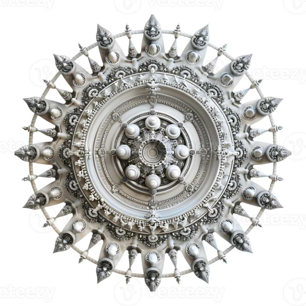 AI generated 3D Rendering of a Indian Mandala Art Element on Transparent Background - Ai Generated png