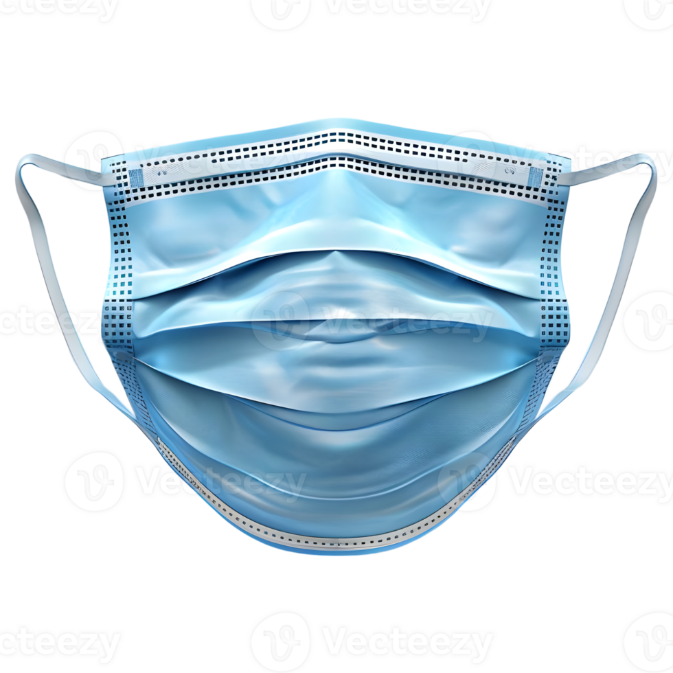 AI generated 3D Rendering of a Surgical Face Mask on Transparent Background - Ai Generated png