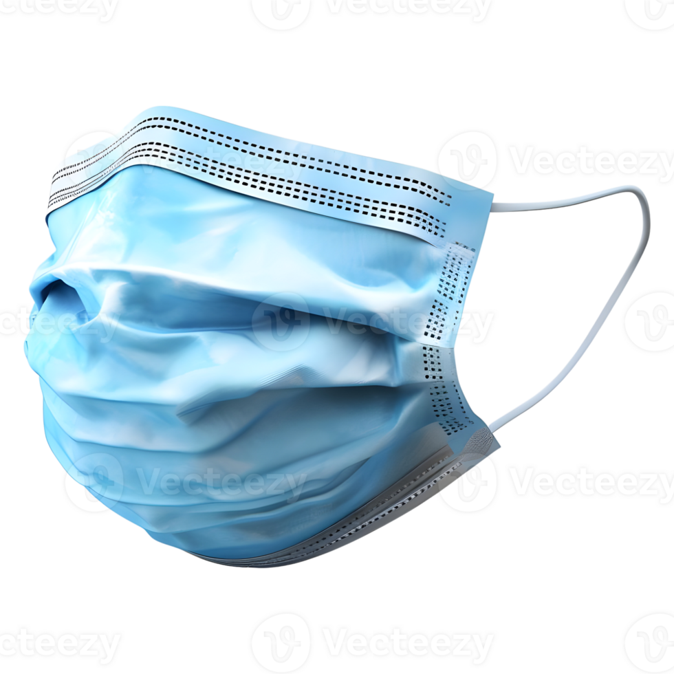 AI generated 3D Rendering of a Surgical Face Mask on Transparent Background - Ai Generated png