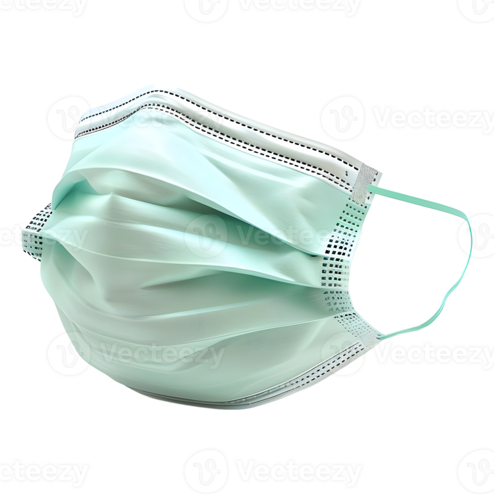AI generated 3D Rendering of a Surgical Face Mask on Transparent Background - Ai Generated png