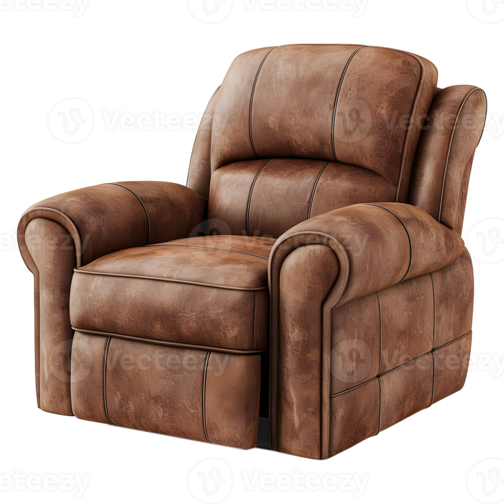 AI generated 3D Rendering of a Soft Recliners Chair on Transparent Background - Ai Generated png