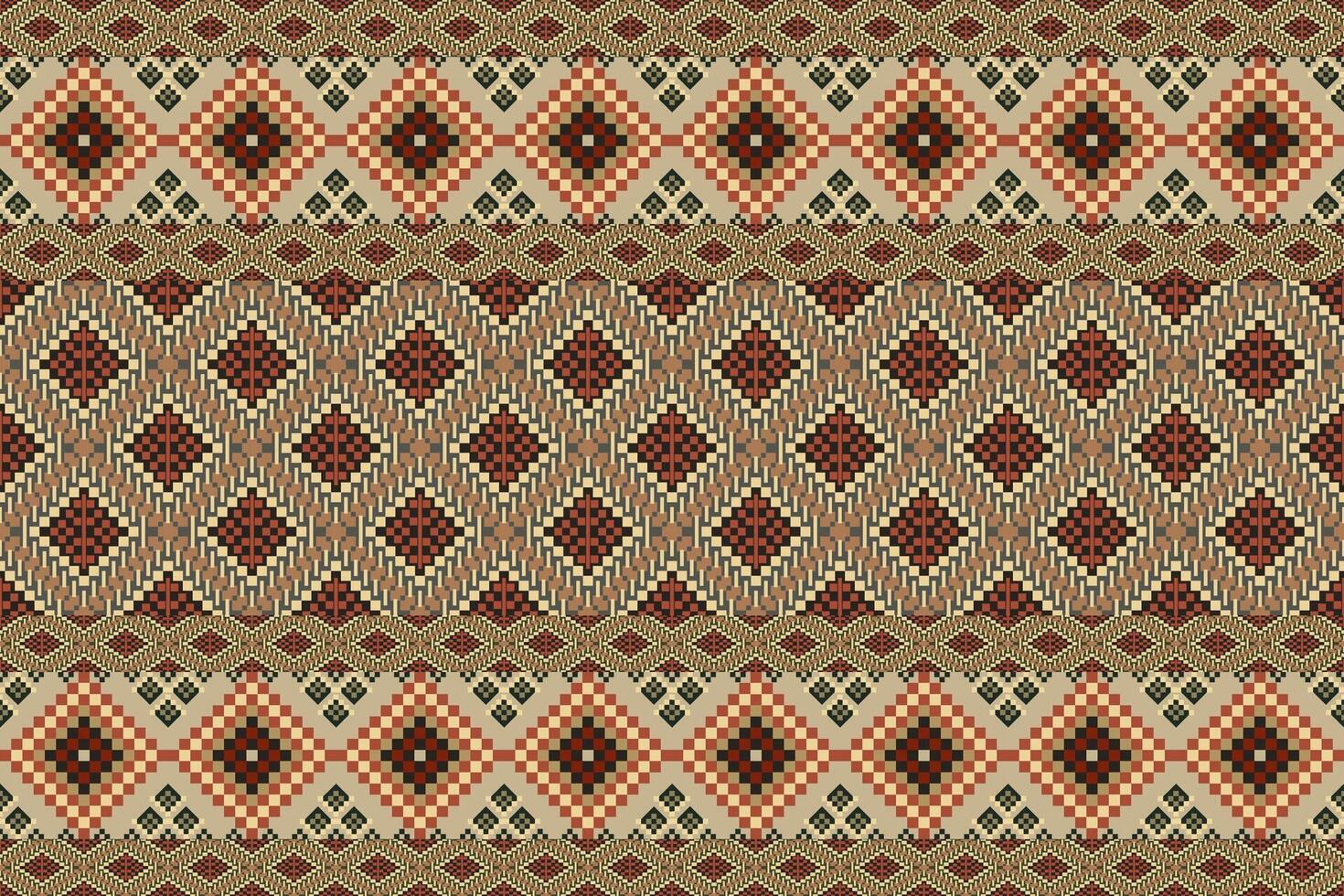 navajo tribal vector sin costura modelo. nativo americano ornamento. étnico sur occidental decoración estilo. boho geométrico ornamento. píxel sin costura modelo. mexicano frazada, alfombra. tejido alfombra ilustración.