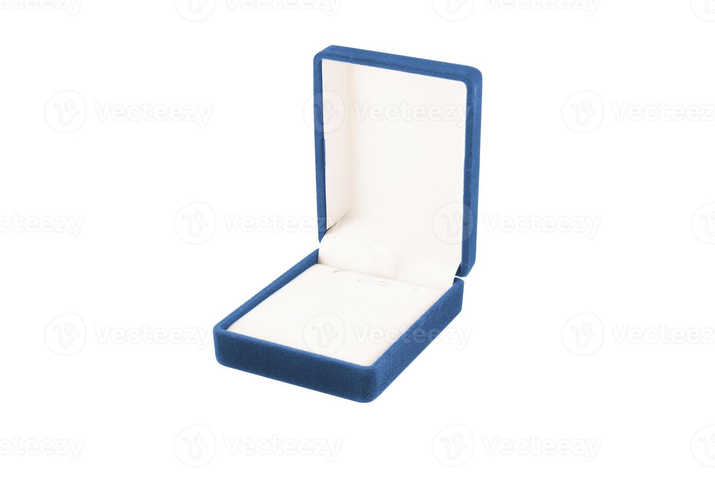 azul regalo caja para joyería aislado en blanco antecedentes foto