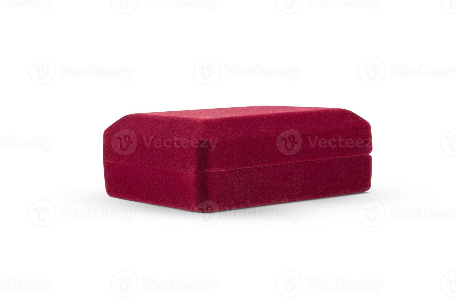 red velvet gift box for jewelry isolated on white background photo