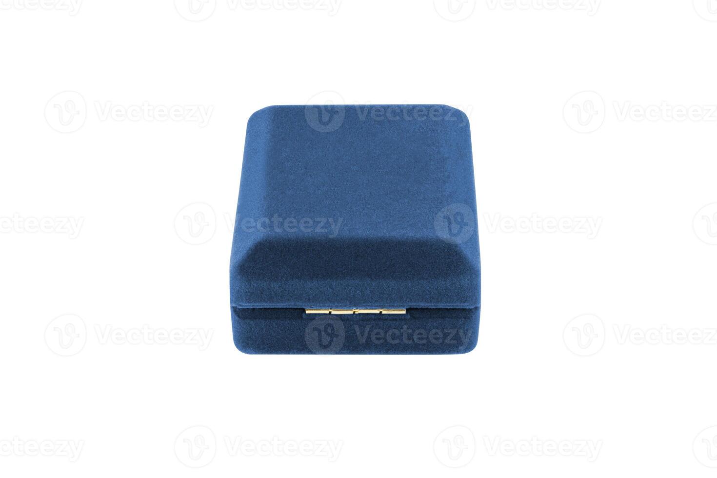 azul regalo caja para joyería aislado en blanco antecedentes foto