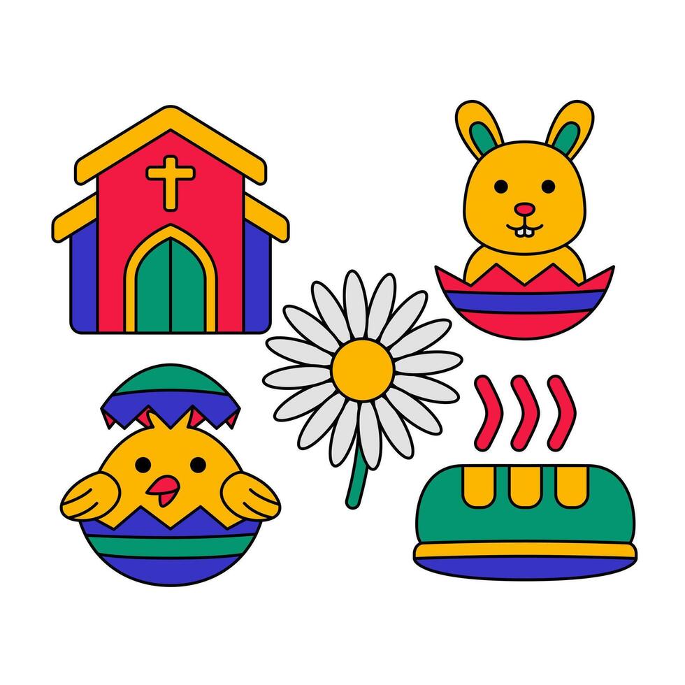 easter day element vector illustration