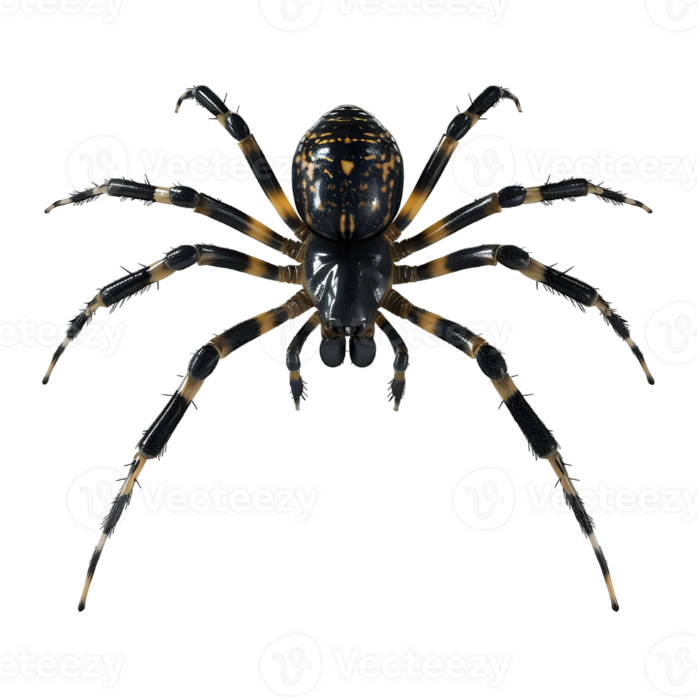 AI generated 3D Rendering of a Black Spider on Transparent Background - Ai Generated png