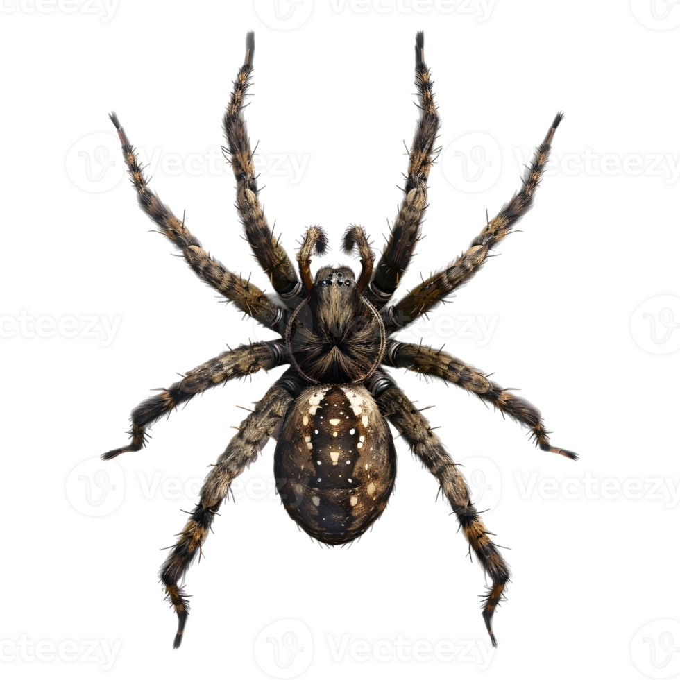 AI generated 3D Rendering of a Black Spider on Transparent Background - Ai Generated png