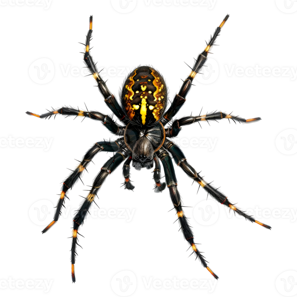 AI generated 3D Rendering of a Black Spider on Transparent Background - Ai Generated png