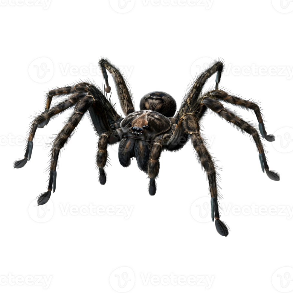 AI generated 3D Rendering of a Black Spider on Transparent Background - Ai Generated png