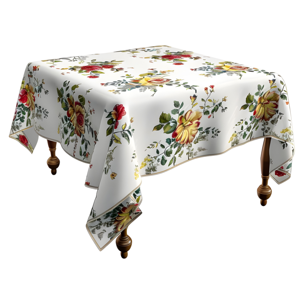 AI generated 3D Rendering of a Table With Cloth on it on Transparent Background - Ai Generated png