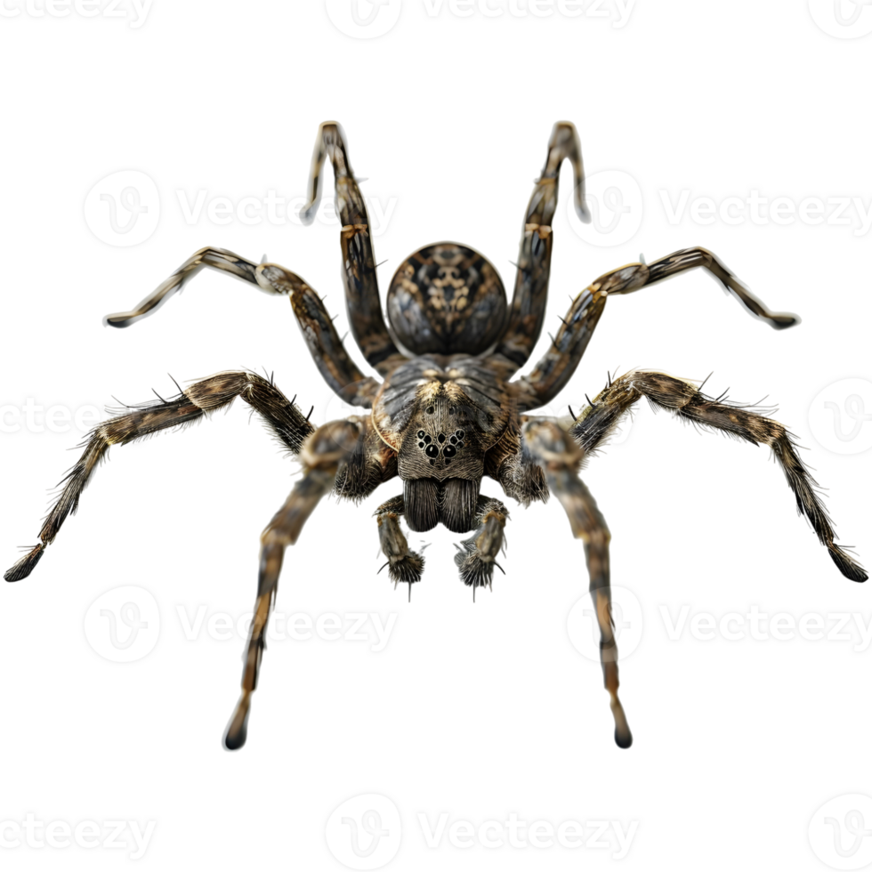 AI generated 3D Rendering of a Black Spider on Transparent Background - Ai Generated png