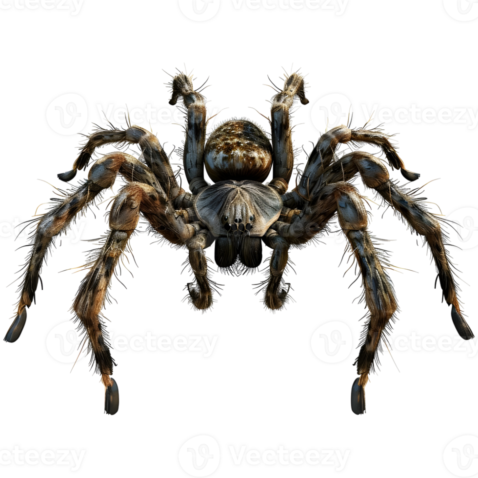 AI generated 3D Rendering of a Black Spider on Transparent Background - Ai Generated png