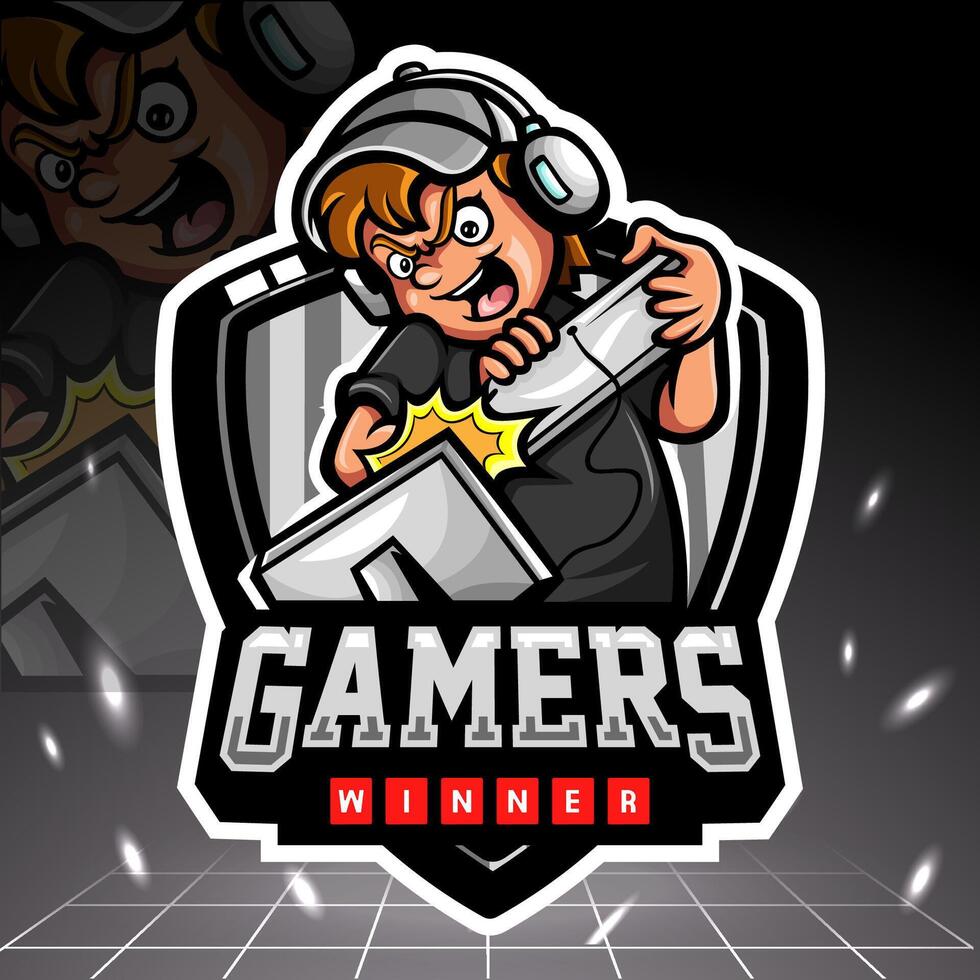 Gamers mascot. esport logo design vector
