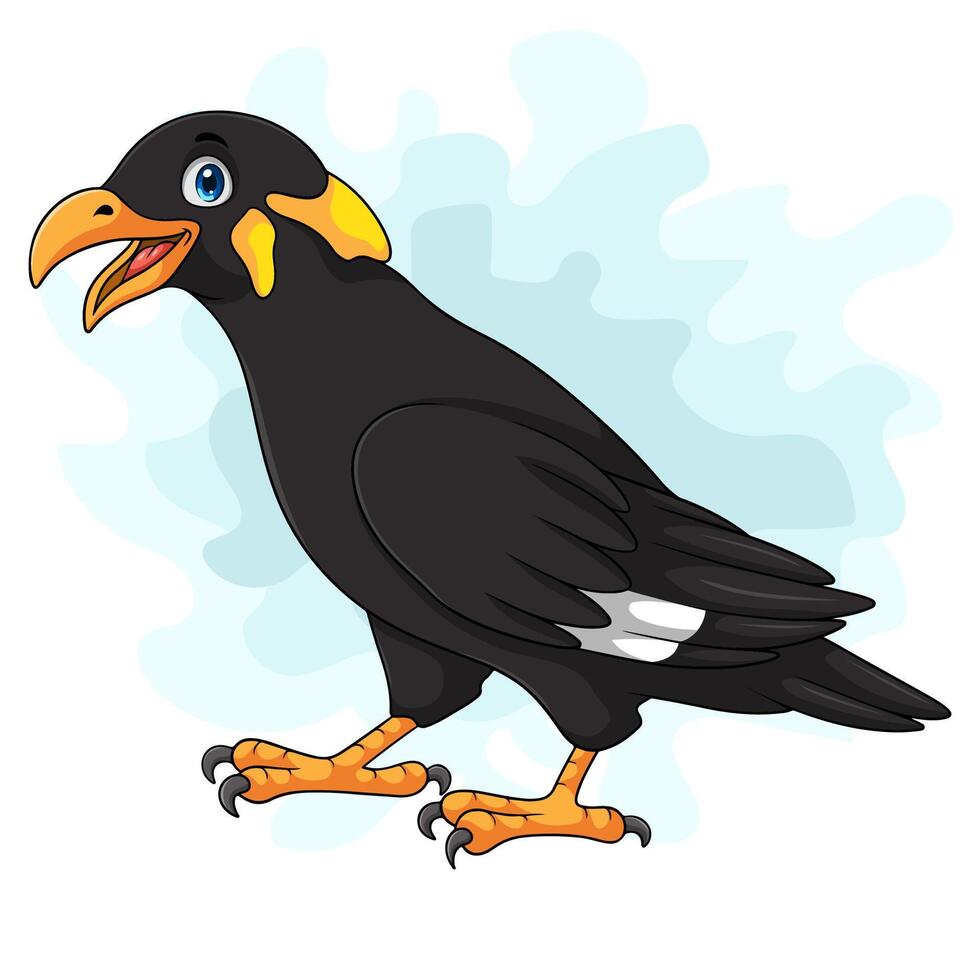 dibujos animados myna pájaro en blanco antecedentes vector